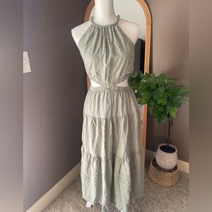 Elegant Sage Green Halter Dress MIHOLL Pre-owned Excellent Woman’s Small
